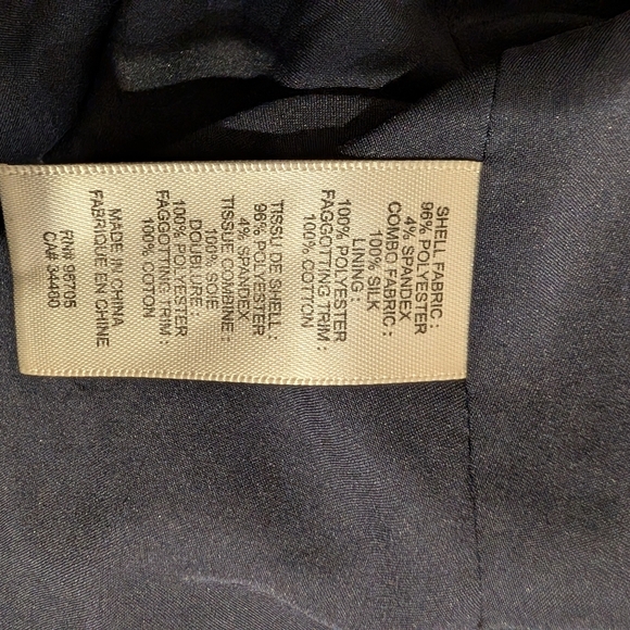 Rebecca Taylor Women's Navy Blue Textured Ruffle Shift Dress -Size 6 - Picture 11 of 11